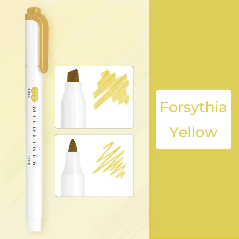 Zebra Mildliner WKT7 Double-Sided Highlighter - Mild Forsythia Yellow