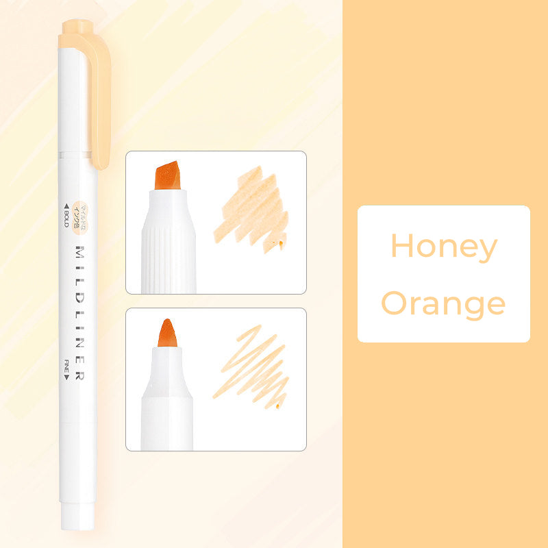 Zebra Mildliner WKT7 Double-Sided Highlighter - Mild Honey Orange