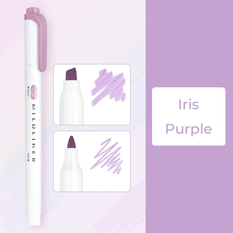Zebra Mildliner WKT7 Double-Sided Highlighter - Mild Iris Purple