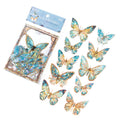 20 Pcs Shellfish Light PET Butterfly Stickers WJDPC