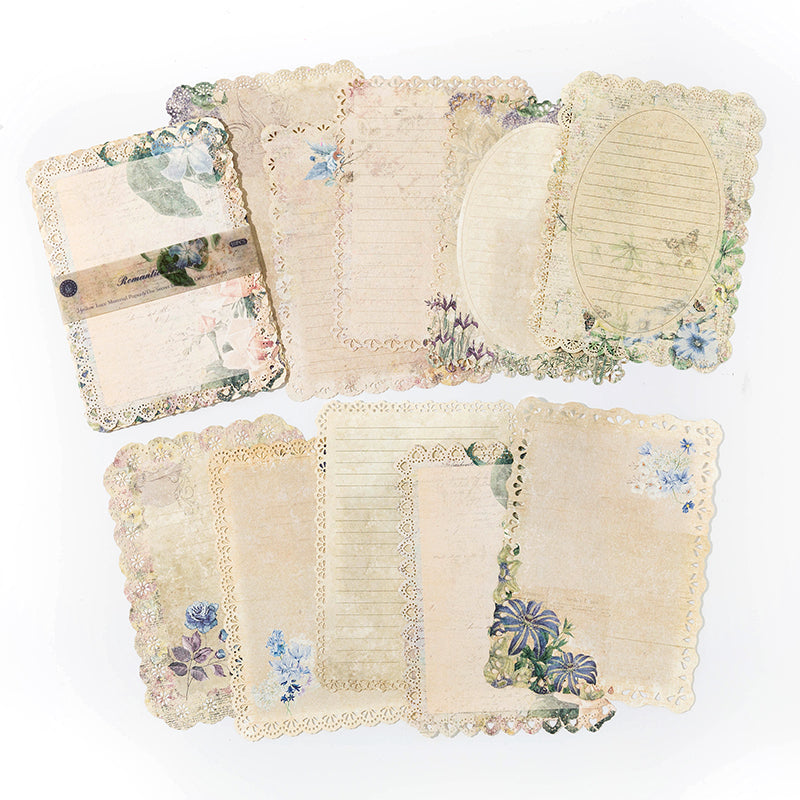 10 Pcs Lace Edge Journal Paper LAP04