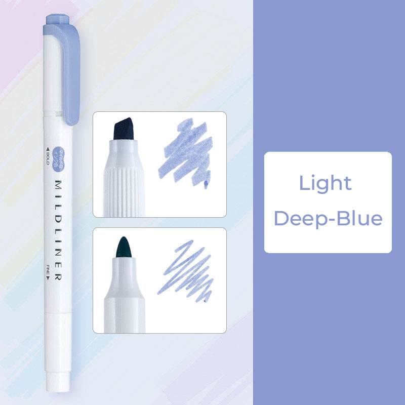 Zebra Mildliner WKT7 Double-Sided Highlighter - Mild Light Deep Blue