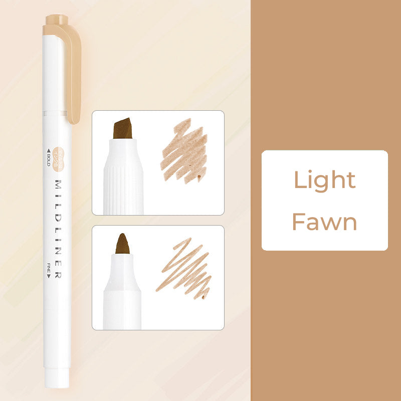 Zebra Mildliner WKT7 Double-Sided Highlighter - Mild Light Fawn