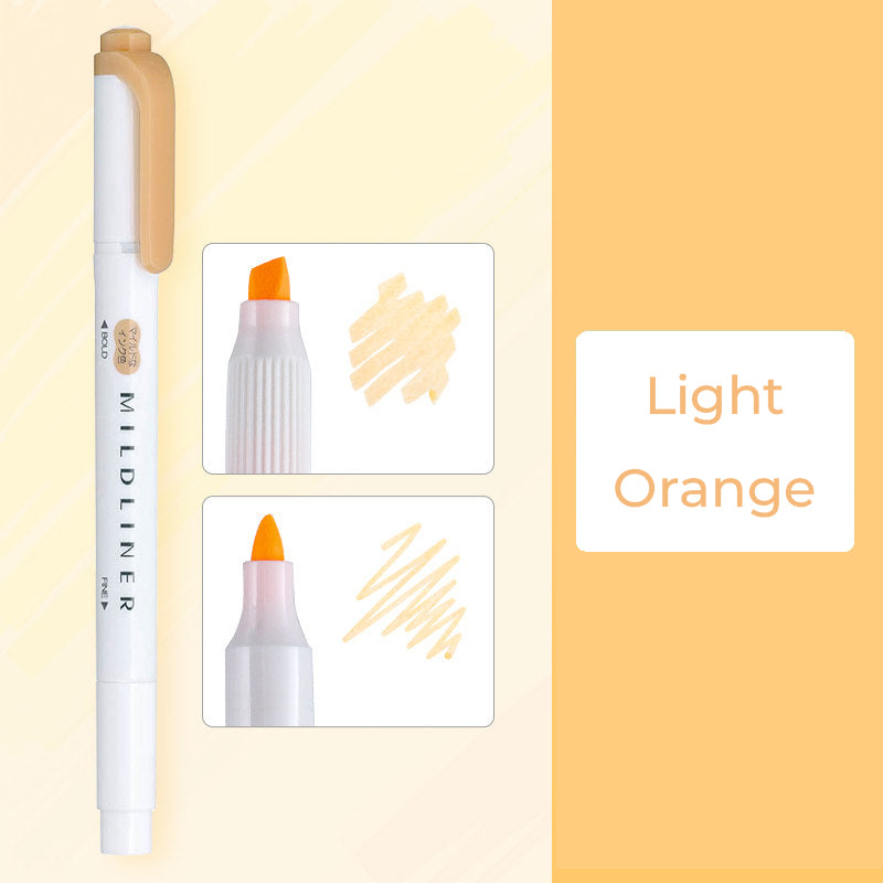 Zebra Mildliner WKT7 Double-Sided Highlighter - Mild Light Orange