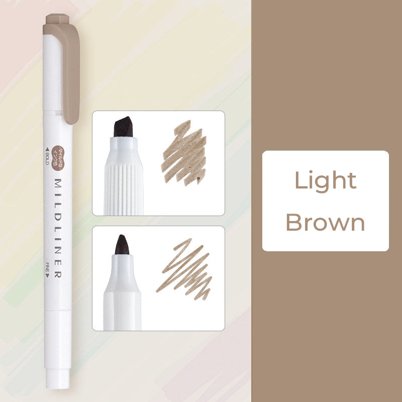 Zebra Mildliner WKT7 Double-Sided Highlighter - Mild Light Brown