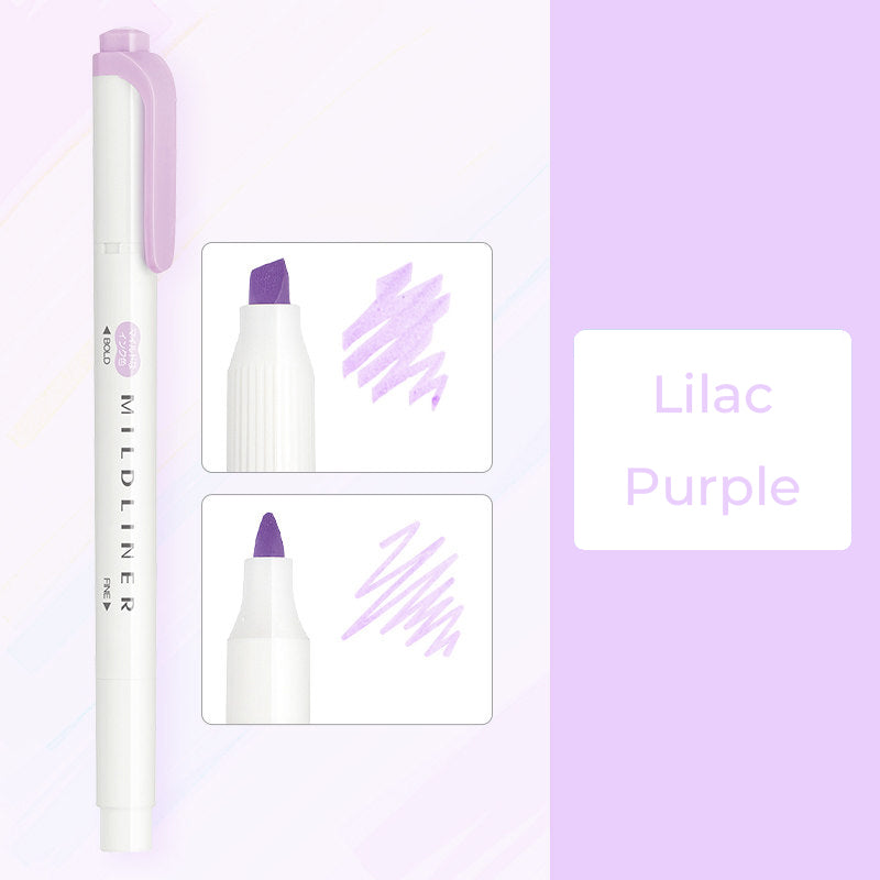 Zebra Mildliner WKT7 Double-Sided Highlighter - Mild Lilac Purple