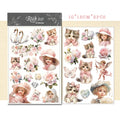 2 Sheets Rub on Stickers - Pink FLowers