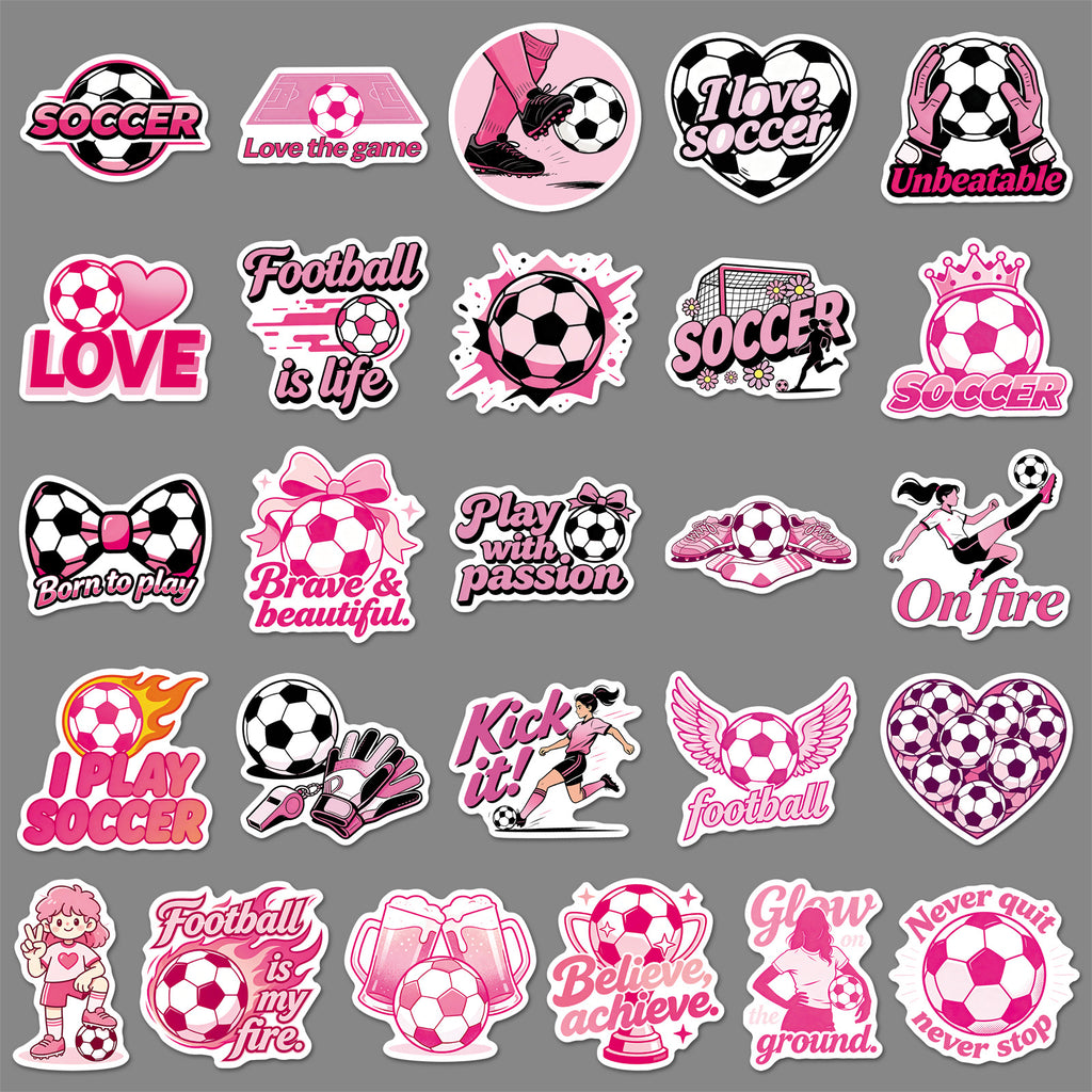 50Pcs Football Theme Waterproof Vinyl Stickers STY07