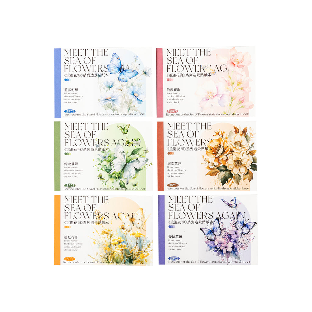 18 Sheets Flower Washi Stickers and PET Stickers CYHH