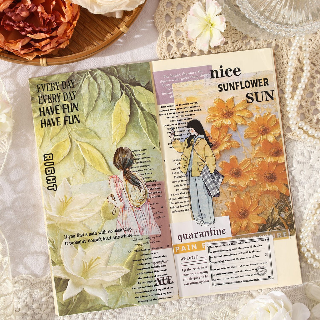 10 Sheets Flower Embossed Paper MCHX