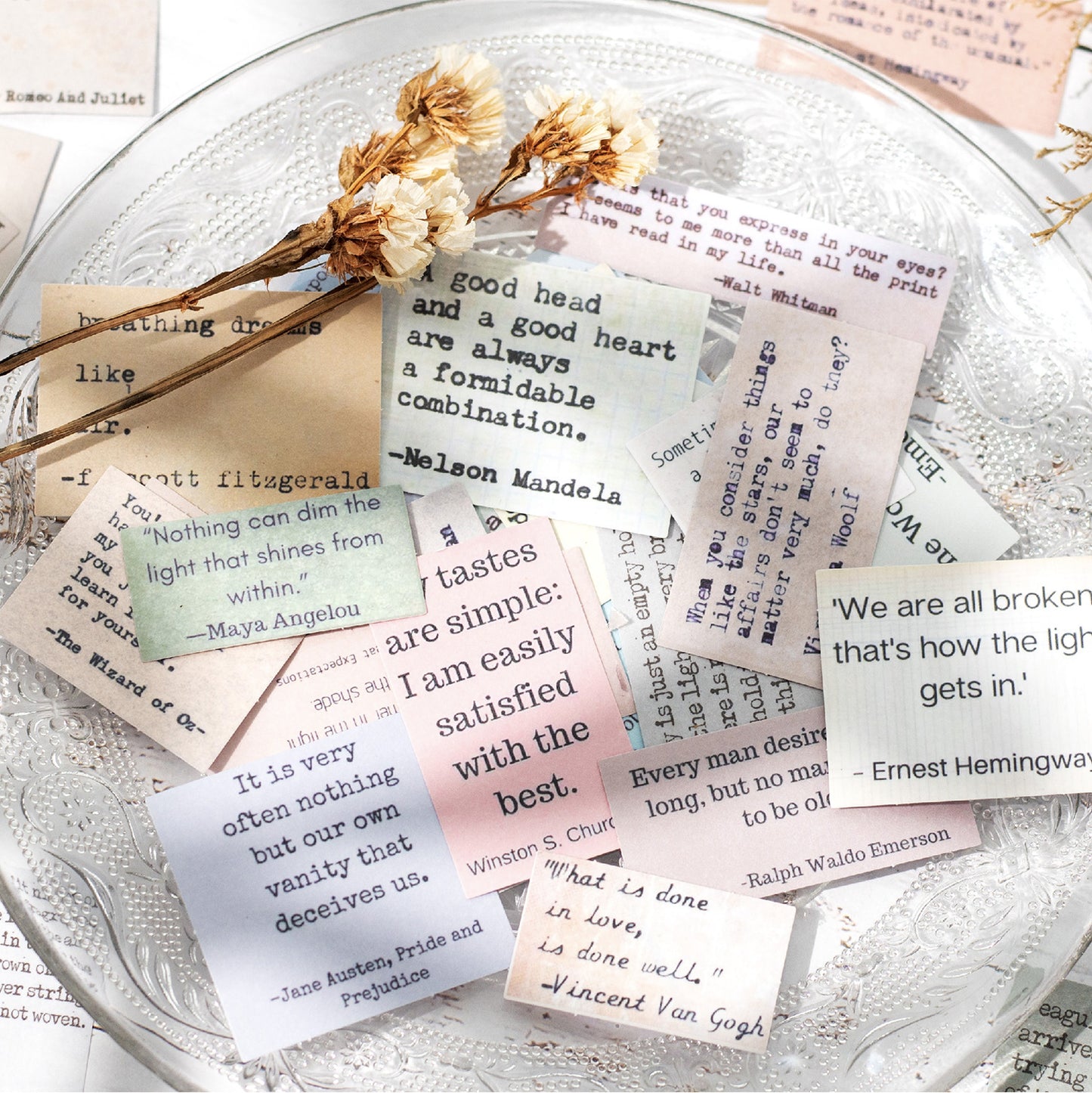 30 Pcs Famous Quote Washi Stickers CMDDB