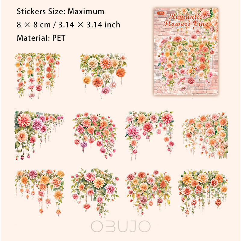 10 Pcs PET Vine Stickers LMHTR