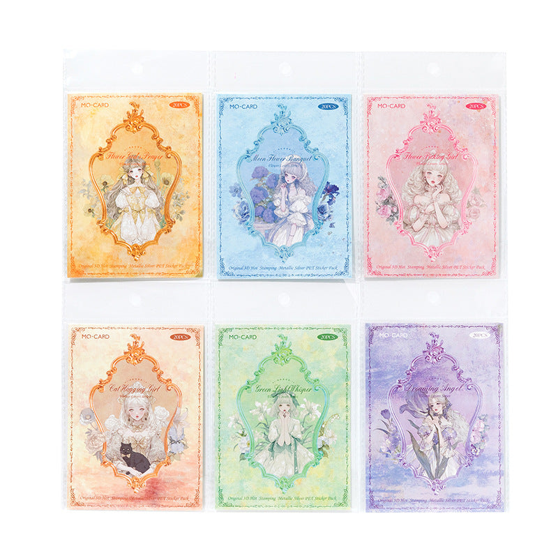 20 Pcs Glitter Flower Fairy PET Stickers HHLR