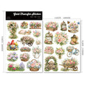 2 Sheets Waterproof Rub on Stickers - Spring Garden
