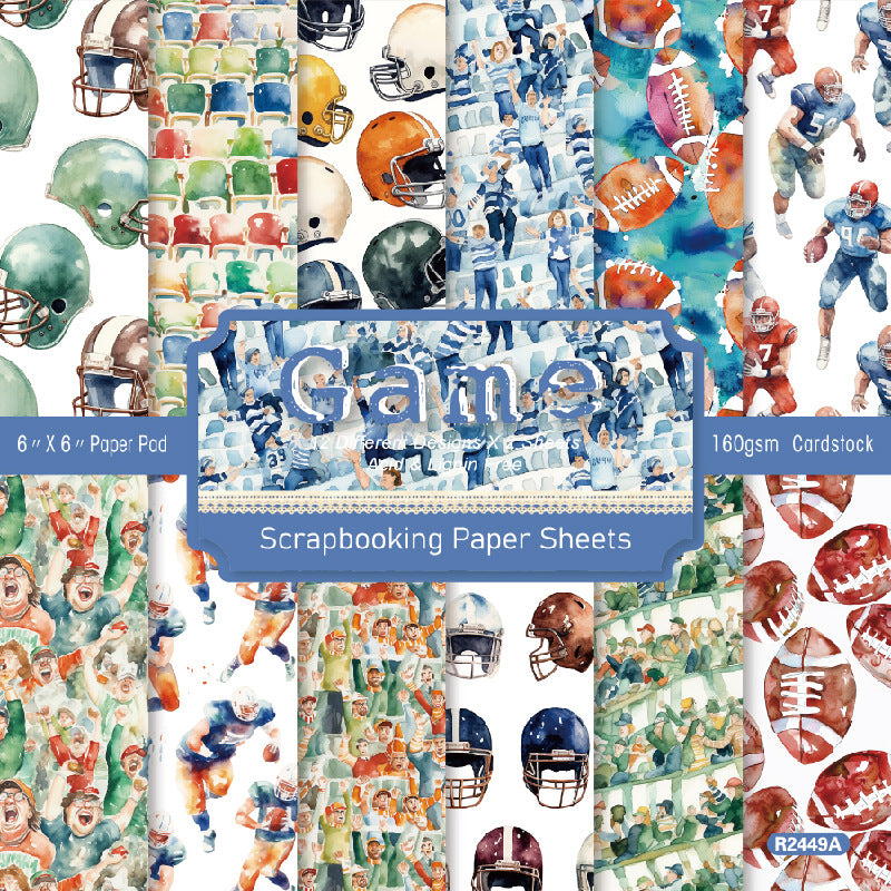6 inch Soccer Scrapbook Paper Pad SKP449