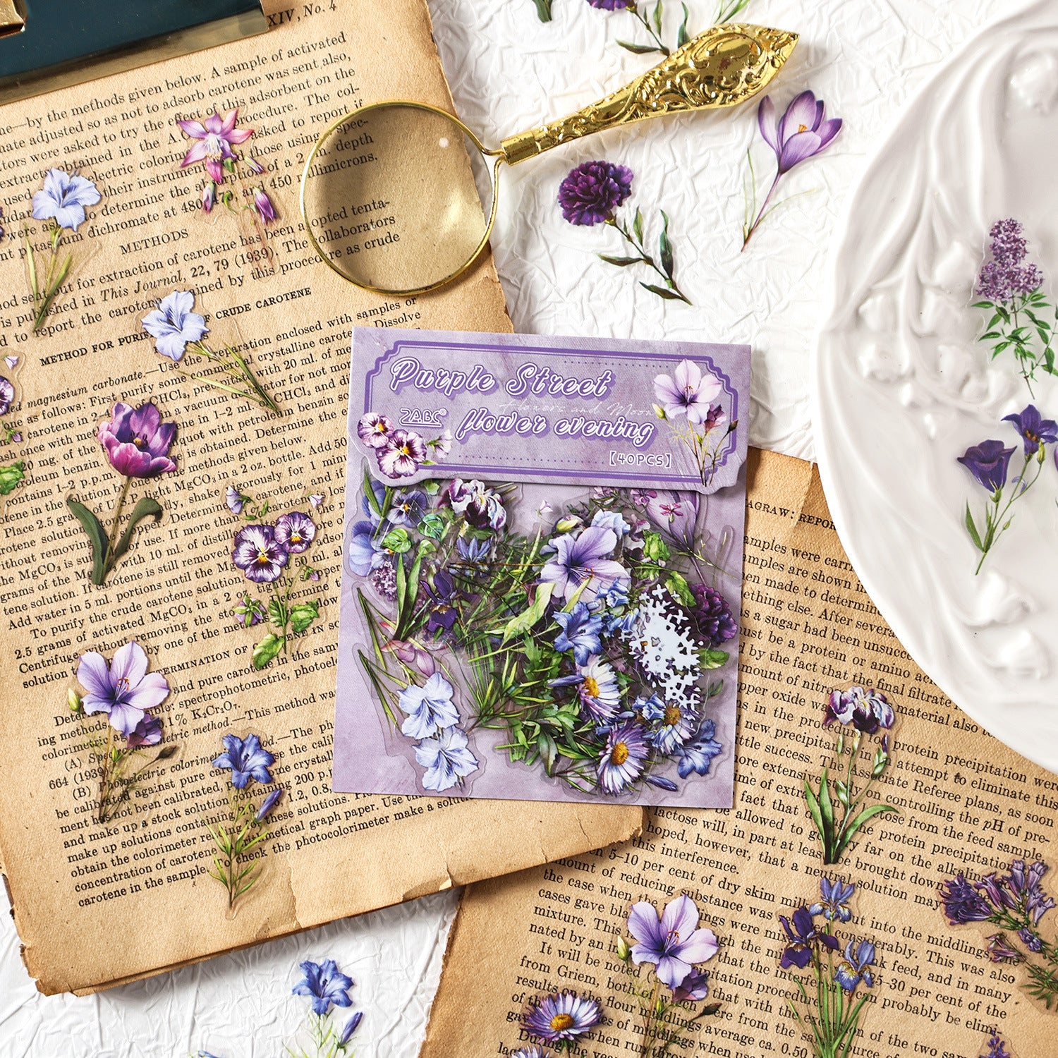 30 Pcs Flower PET Stickers FHJM