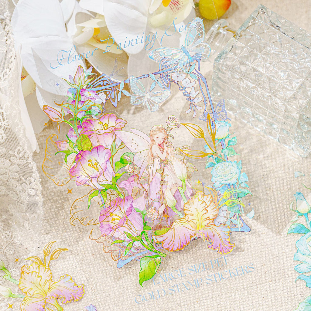 10 Pcs Flowers PET Stickers HHJX
