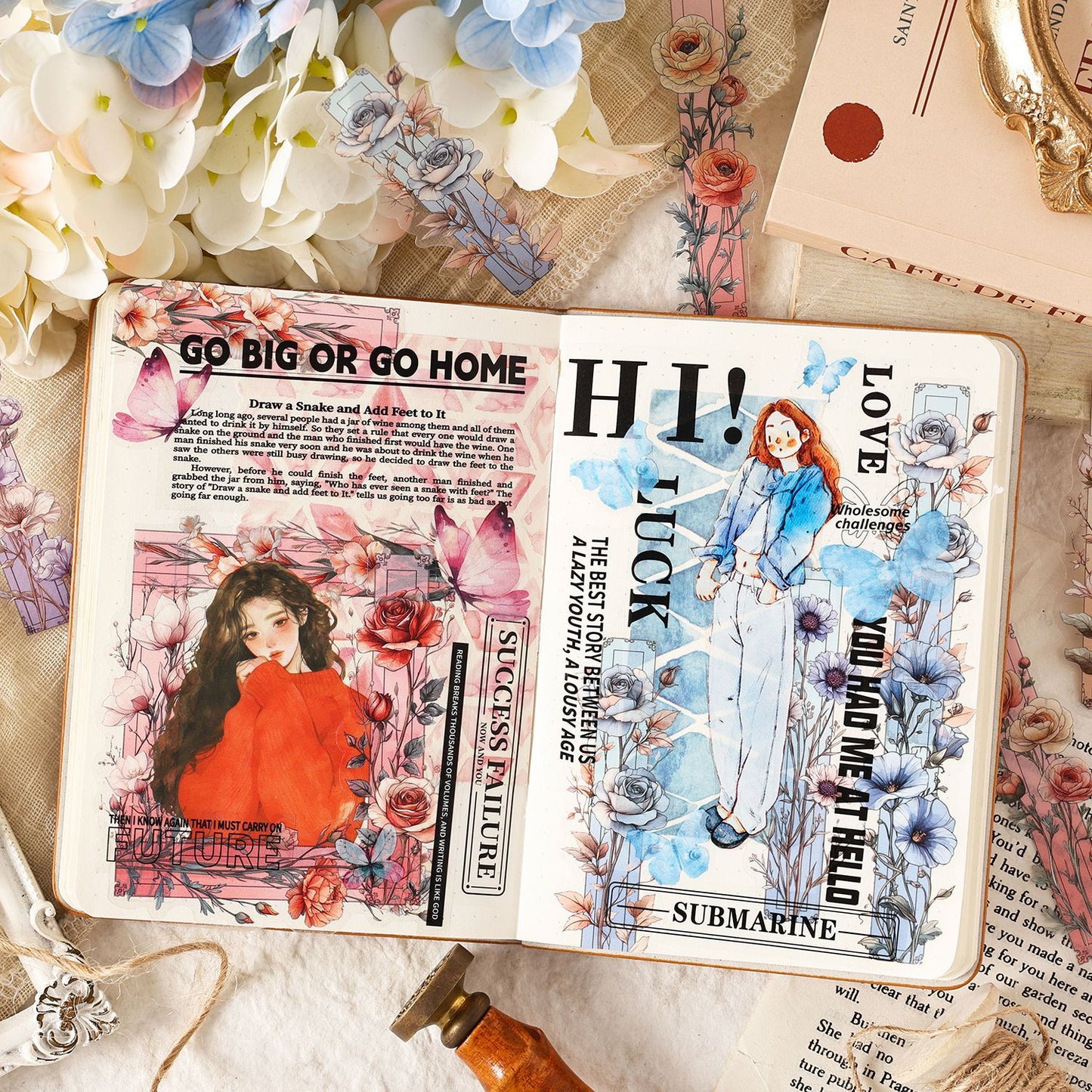 20 Pcs Floral PET Stickers CHJX