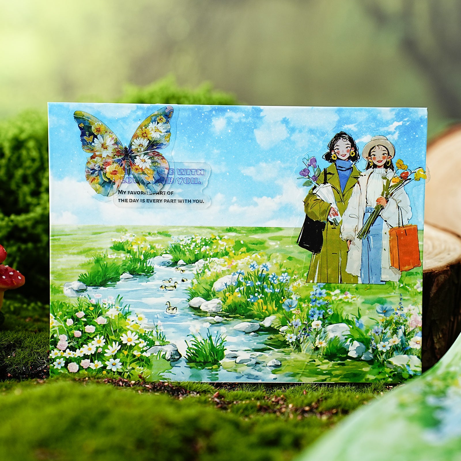 Scenic Watercolor Cottagecore Garden Washi Tape - Parterre