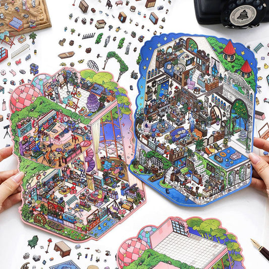 3D House Scene DIY Stickers Kit XJL09