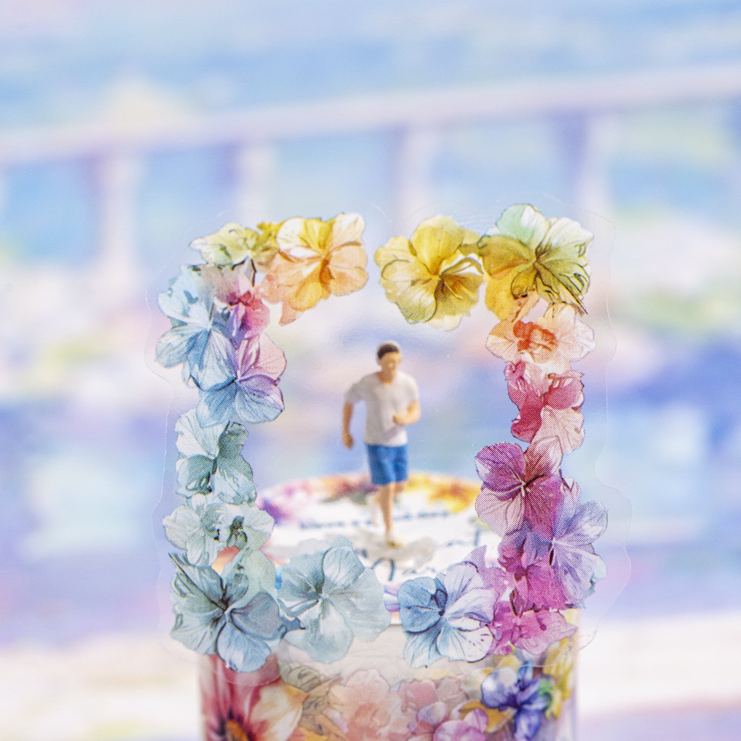 1 Roll Watercolor Frame PET Stickers Tape HCBJ