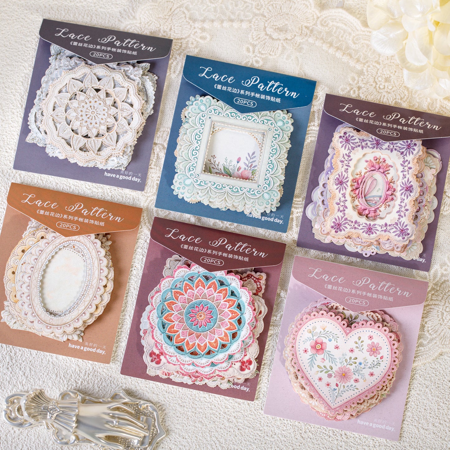 20 Pcs Lace Frame Stickers LSHB