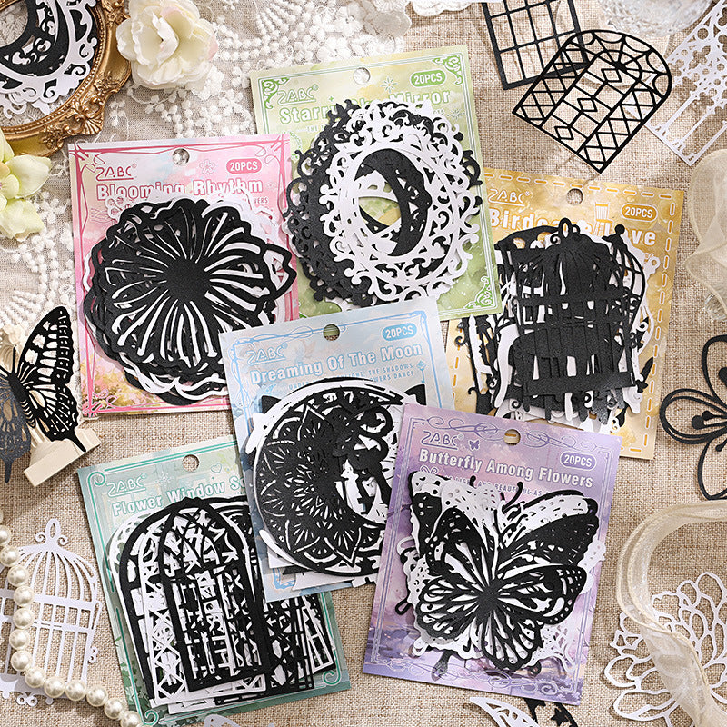 20 Pcs Hollow Cutout Scrapbook Paper FSJY
