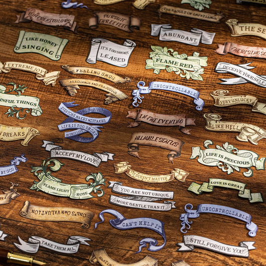 30 Pcs Vintage Words Label Stickers GDJX