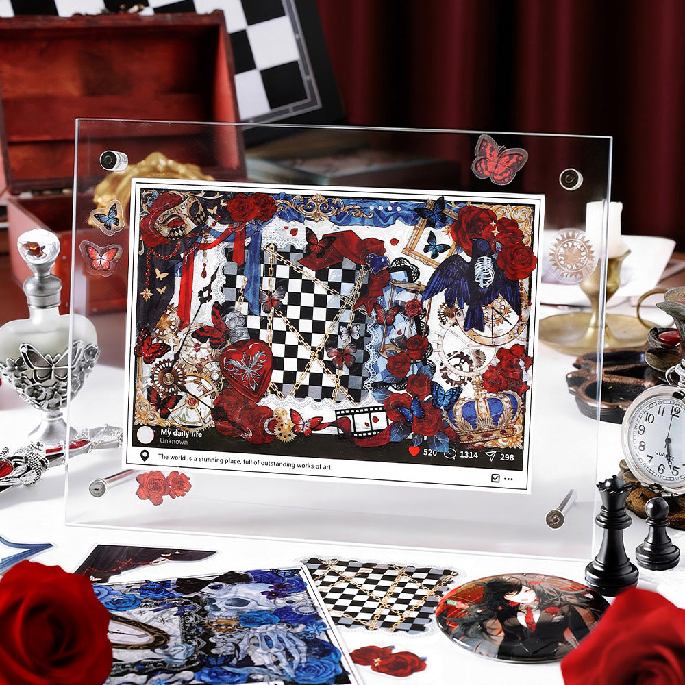 56 Pcs Gothic Collage Cardstock and Stickers Kit MGZS