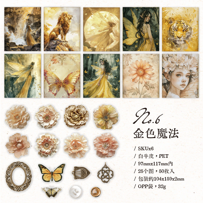 50 Pcs Fantasy Scrapbook Supplies Kit HDQL
