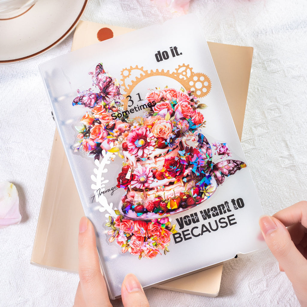 10 Pcs Flower Cake PET Stickers PHDG