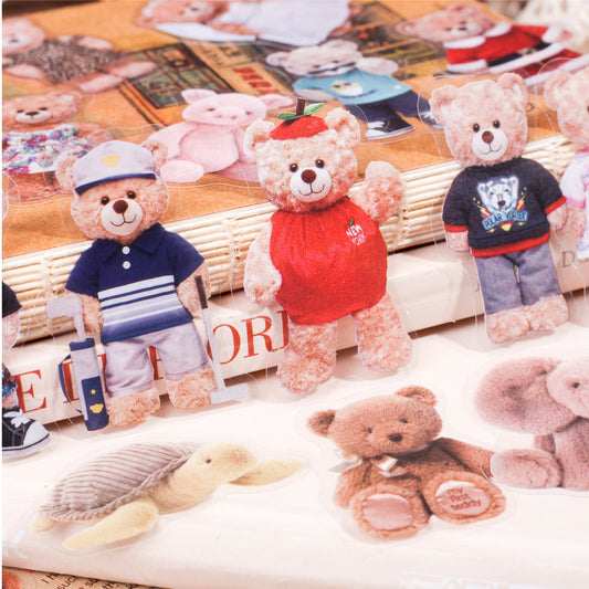 20 Pcs Doll Bear PET Stickers WOXL