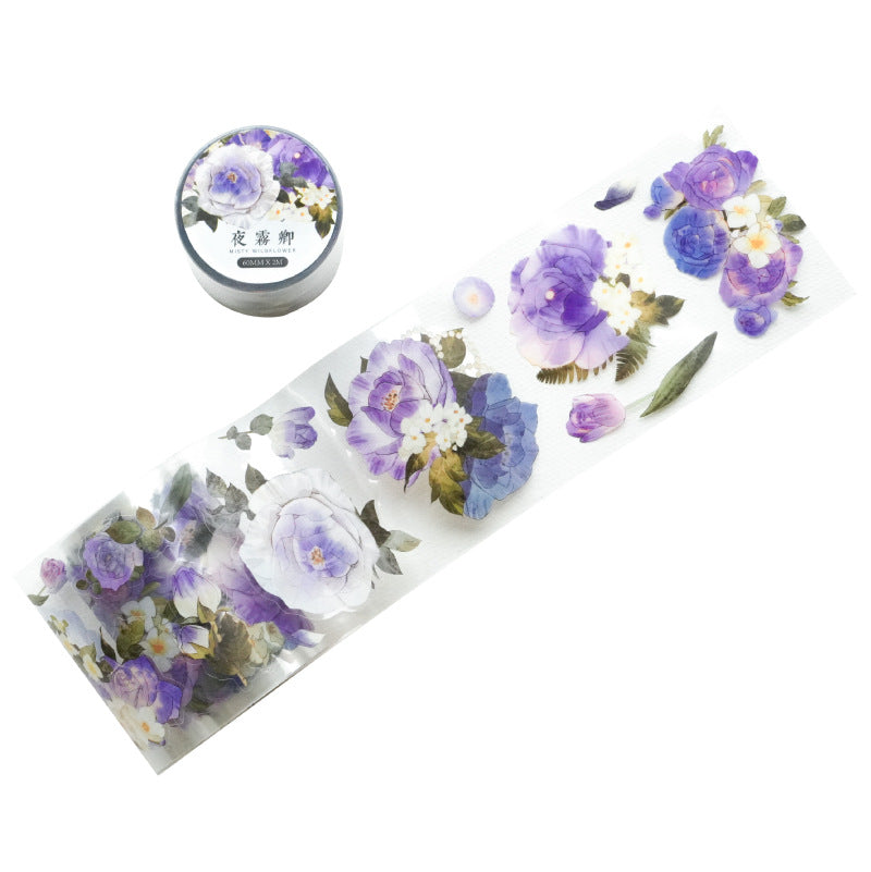 1 Roll Pre-cut PET Flowers Stickers Tape WYHM