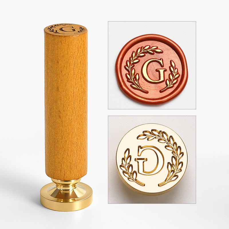 Vintage Alphabet: Wooden Handle Wax Seal Stamp Set