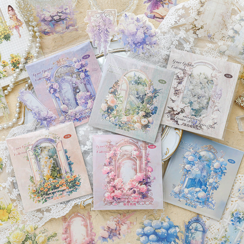 30 Pcs Gaden Theme PET Stickers GLSHY