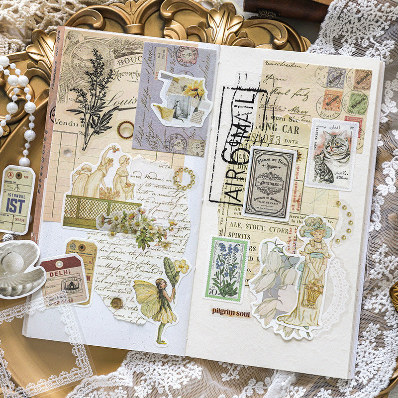 100 Pcs Junk Journal Supplies Kit SJHY