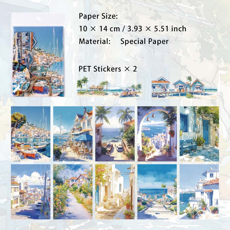 32 Pcs Travel Theme Scrapbook Paper XLZL