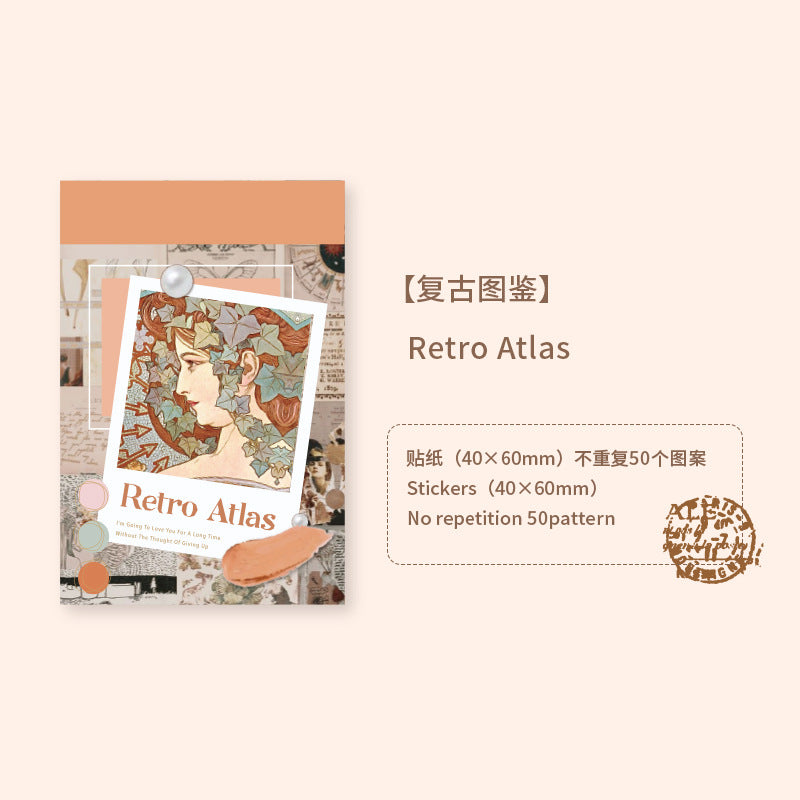 50 Pcs Washi Stickers Book JMSG