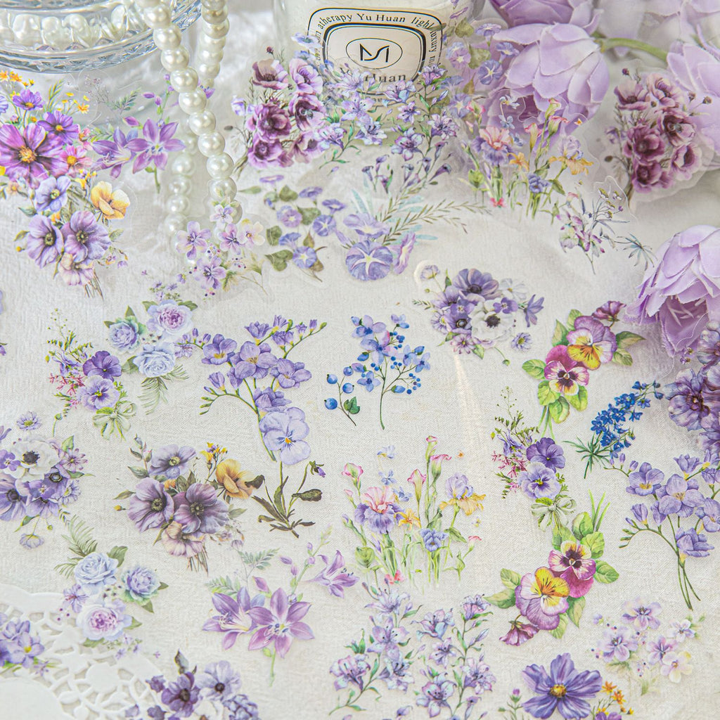 40 Pcs Flower PET Stickers LMHD