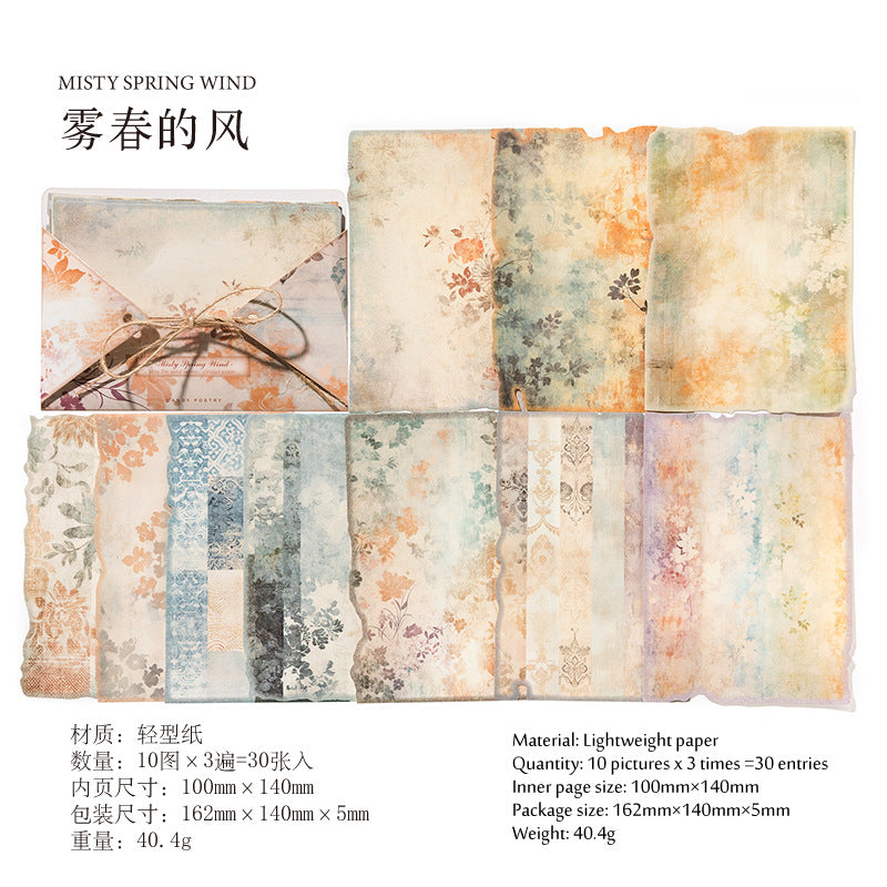 30 Sheets Vintage Scrapbook Paper SNDF