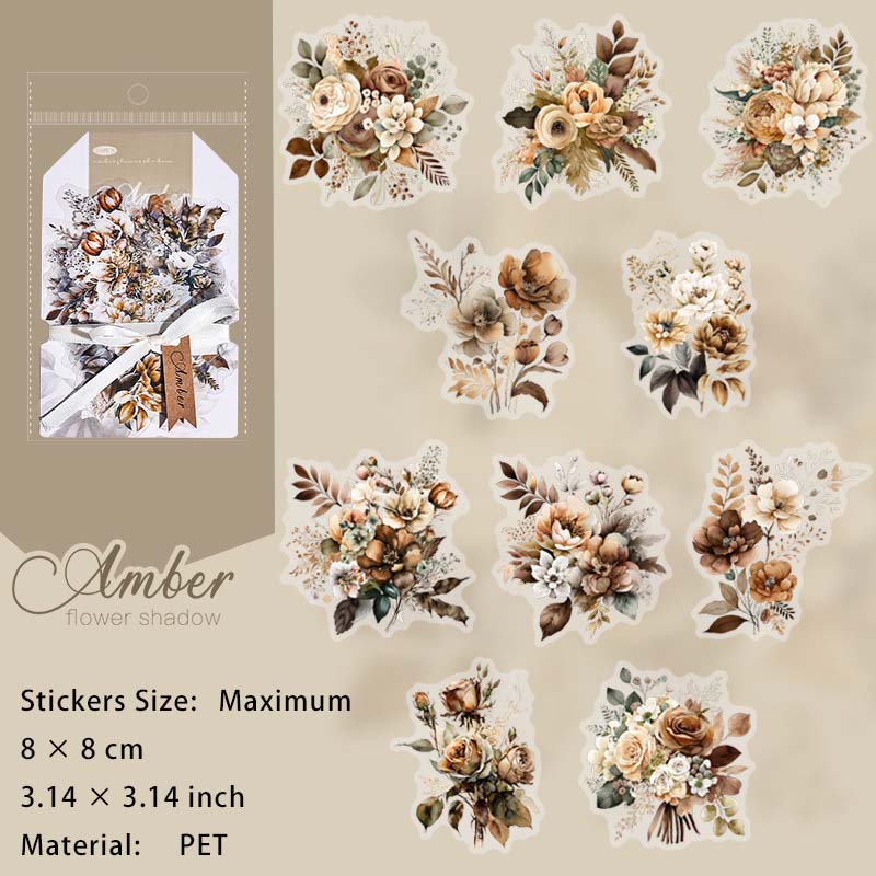 20 Pcs Flower Branches PET Stickers HPHY