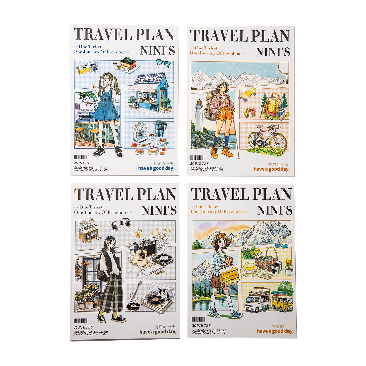 20 Sheets Travel Stickers Book NNLXJH