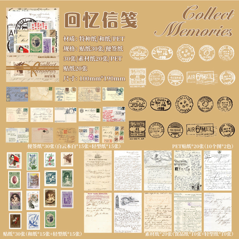 100 Pcs Junk Journal Supplies Kit SJHY
