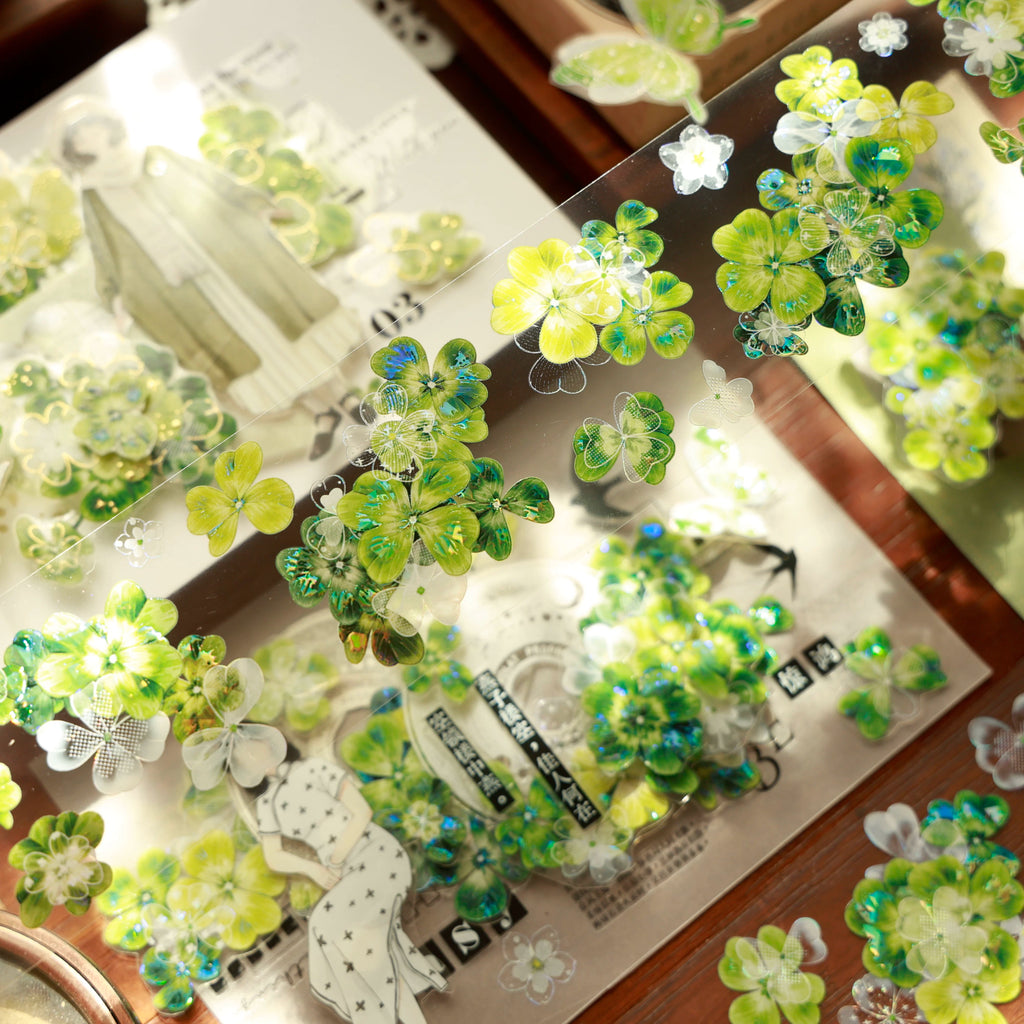 Floral Decorative Tape Rolls- Clover