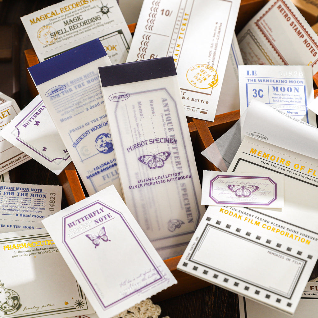 15 Sheet Vintage Notepad Paper LLANSC
