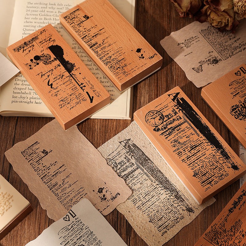 1 Pc Vintage Poetry Wooden Stamp SYSJ