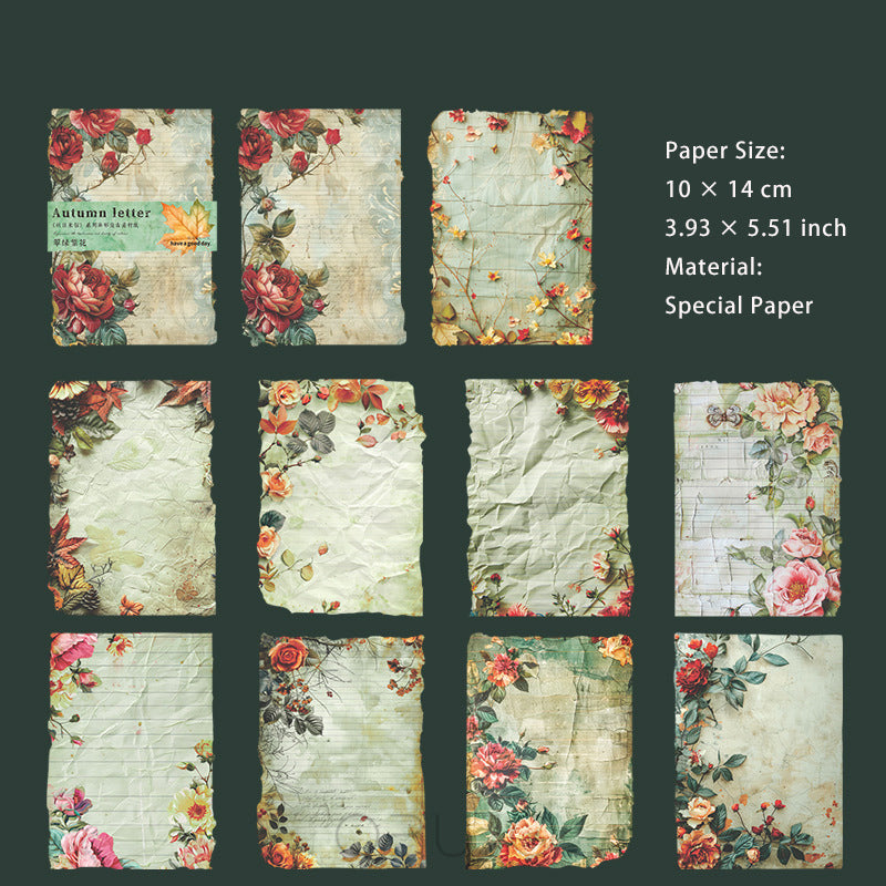 30 Pcs Autumn Themed Scrapbook Paper QRLX