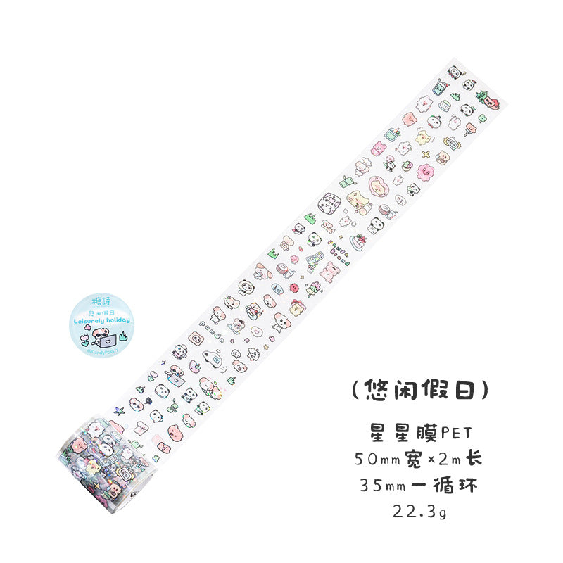 1 Roll Cute PET Stickers Tape KAZX