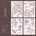 3 Pcs Flower Transfer Stickers QTHY