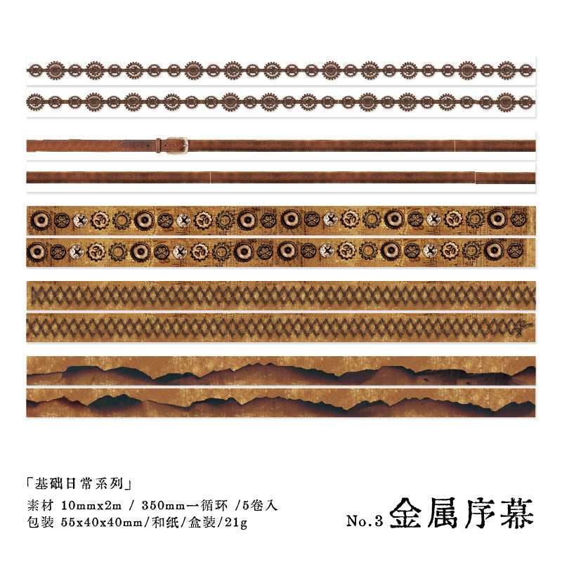 5 Roll Creative Washi Tape Set JCRC